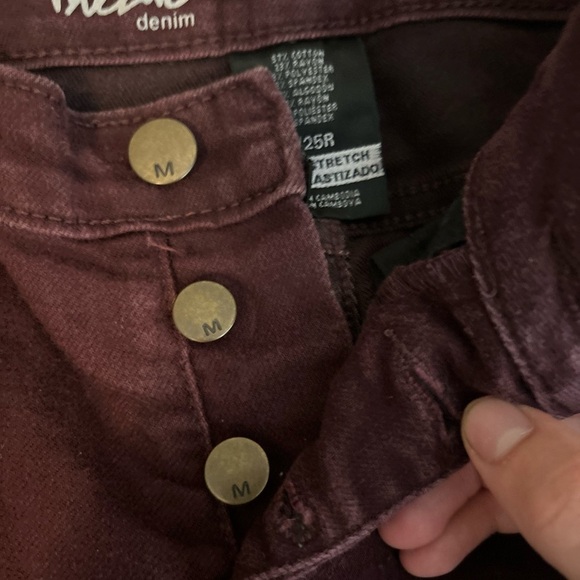 MOSSIMO Jegging Women's Size 0 / 25 Denim Burgundy Mid-Rise Super Stretch - Picture 4 of 12